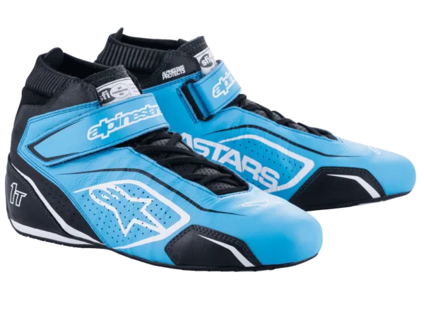 ALPINESTARS TECH-1 T V3 SHOES CYAN BLUE BLACK WHITE