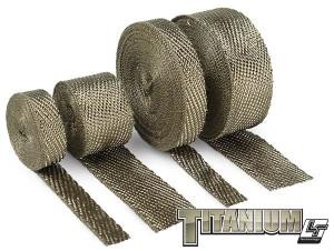 THERMAL ZERO Titanium Lava Exhaust Wrap Thermal Tape - 2 Rolls (2" X 50ft) With Black Stainless Steel Ties