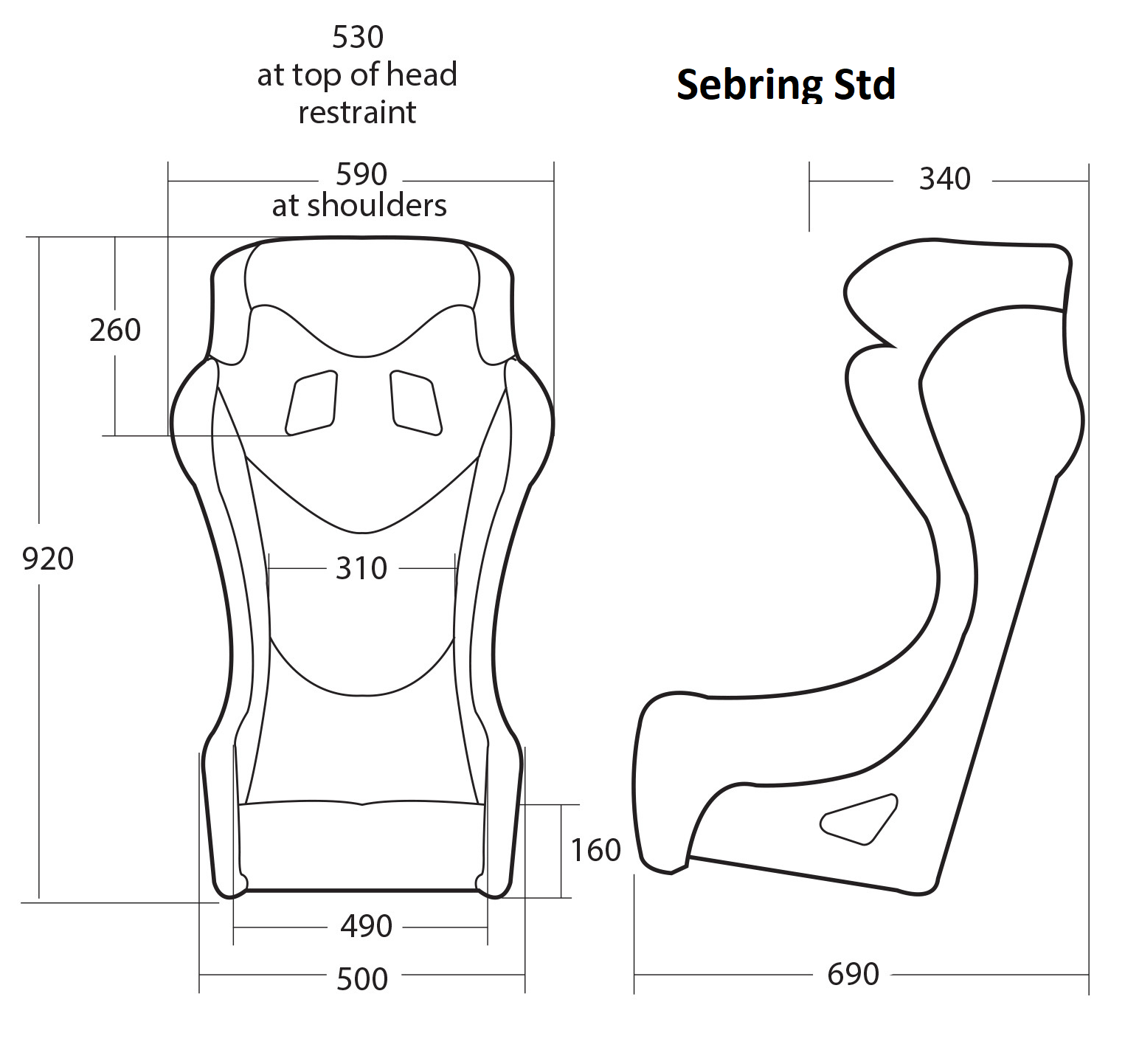 COBRA SEBRING PRO STD BLACK SPACER - GRP - Image 2