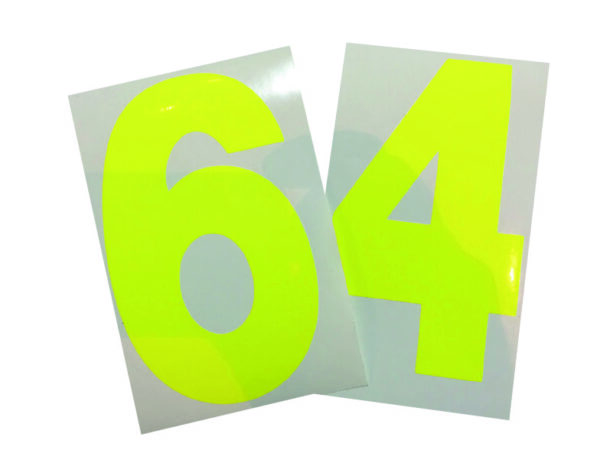 RACE NUMBERS - Day Glo Windscreen Numbers
