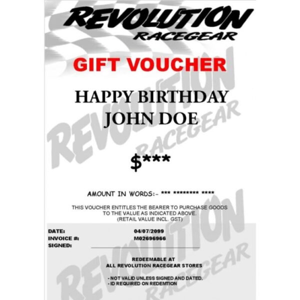 Revolution Racegear Gift Voucher