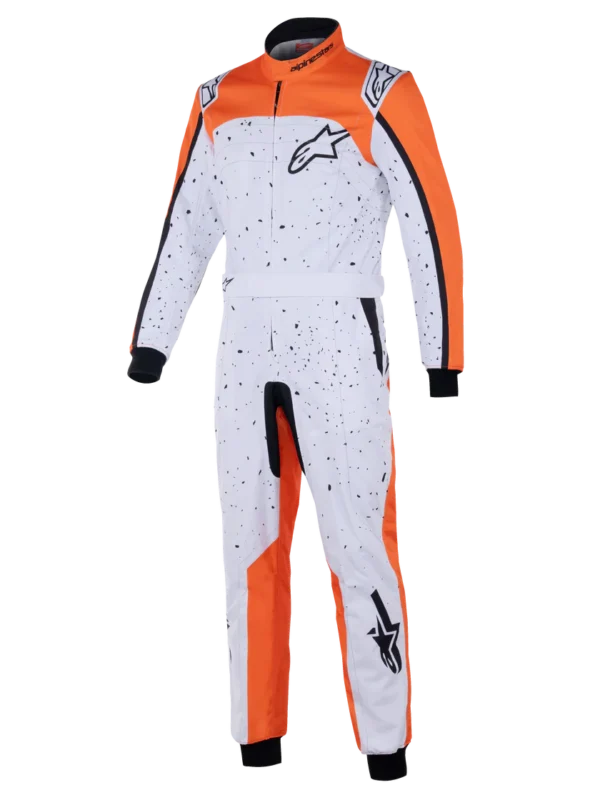 ALPINESTARS KART SUIT - KMX9 V3 GRAPHIC 6 -WHITE/ORANGE/BLACK