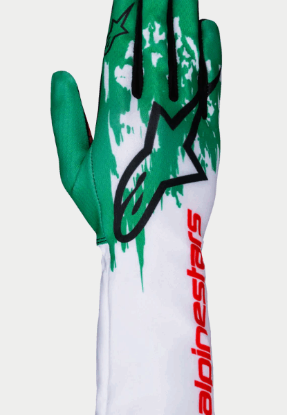 Alpinestars 1 K V3 Kart Glove - White / Green / Red
