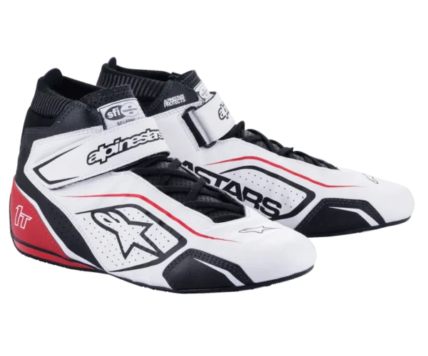 ALPINESTARS TECH-1 T V3 SHOES WHITE BLACK RED