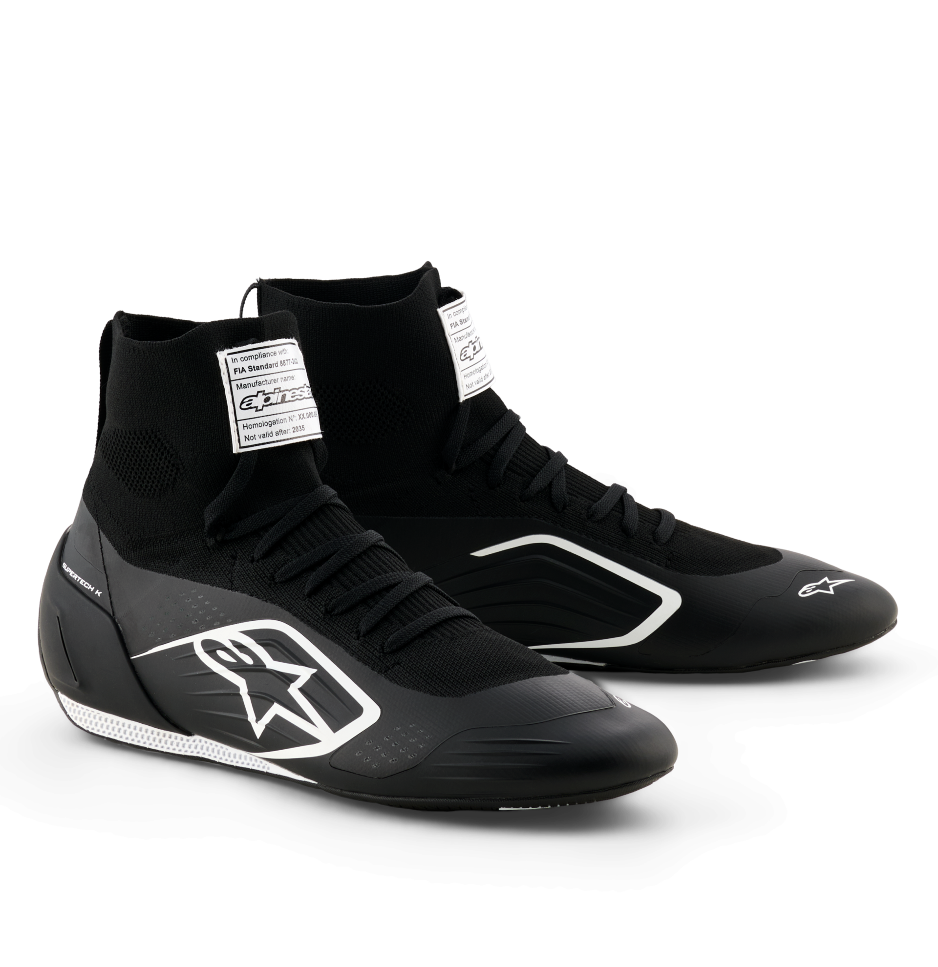ALPINESTARS SUPERTECH K SHOE BLACK / WHITE